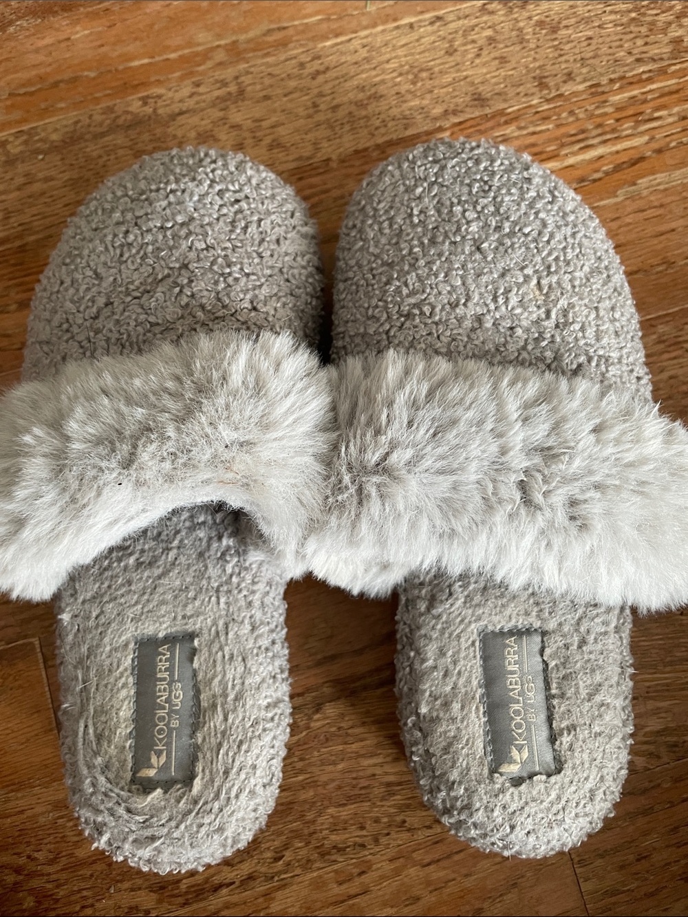 Koolaburra Light Gray Faux-Fur Slip-On Cozy Slippers